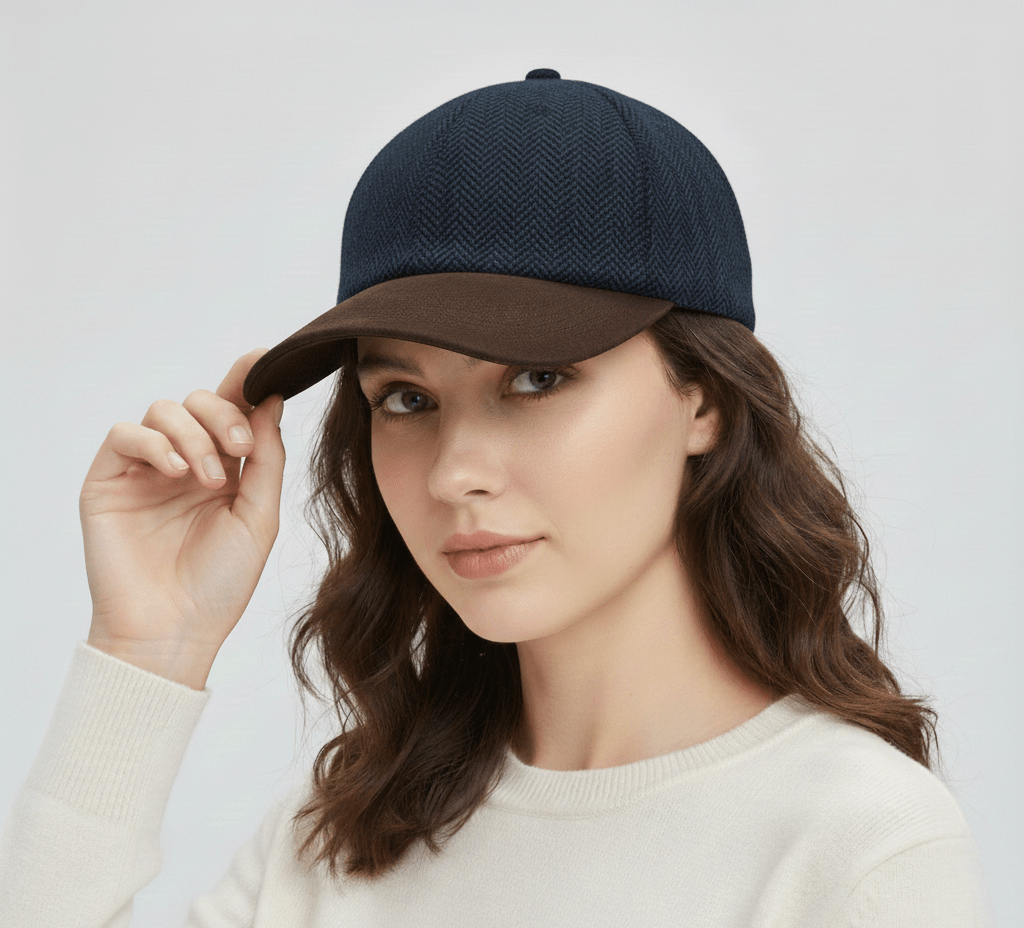 This Herringbone Tweed Baseball Cap by Novella Hats blends classic style with modern comfort, making it the perfect everyday cap for casual wear, travel, weekends and outdoor walks. Designed with a soft suede-effect peak and a traditional six-panel shape, it offers a refined take on the classic baseball cap