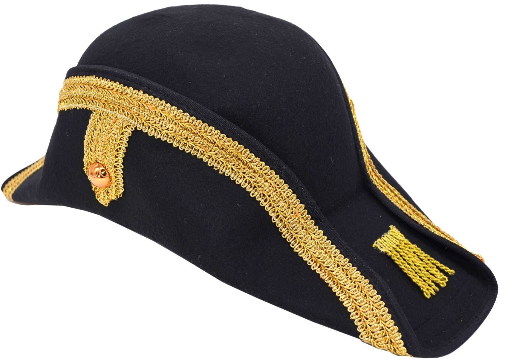 Black Wool Felt Military Bicorn Hat | Army Naval Hat| Historical Napoleon Hat -100% Wool Handmade 