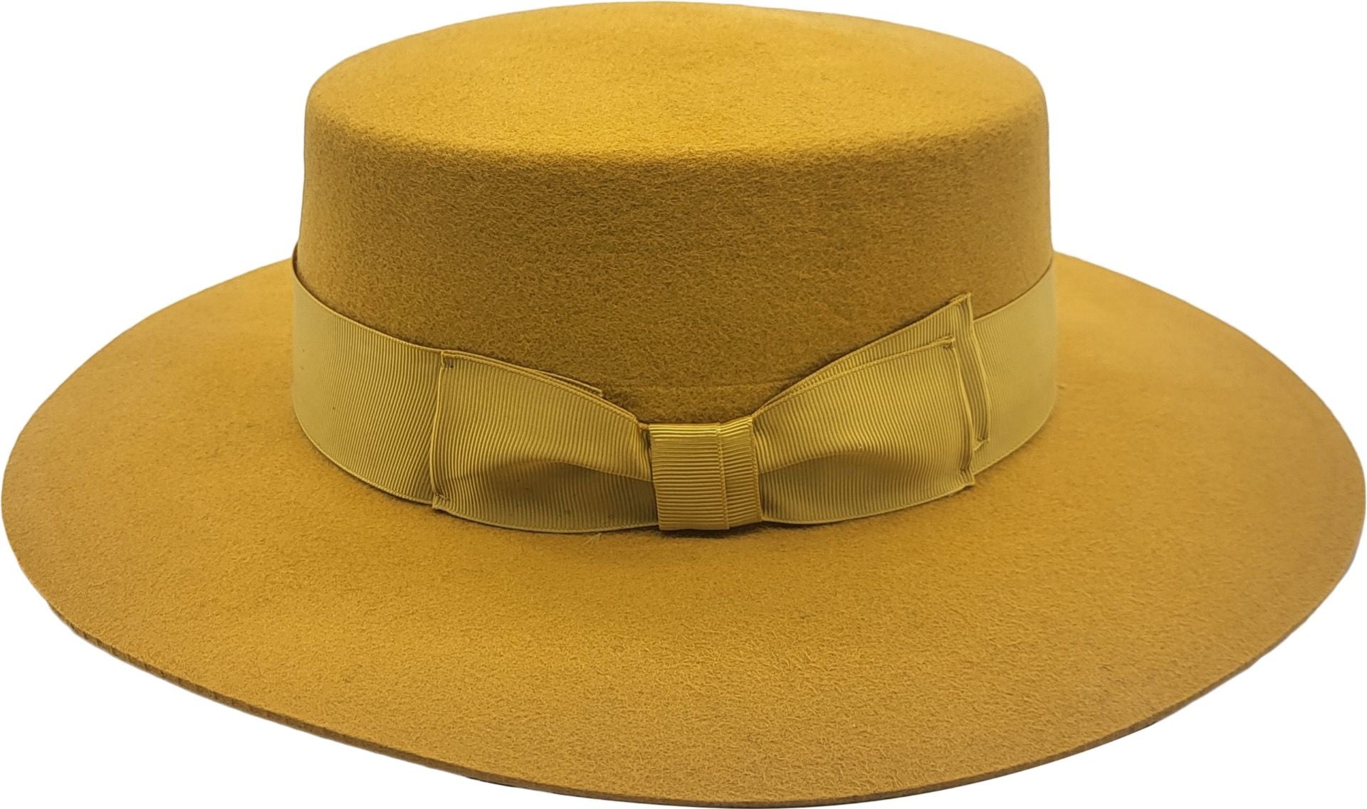 Classic Wool Felt Boater Hat: Water-resistant, 100% premium wool. Handcrafted in Black, Teal, Yellow. Adjustable fit, satin-lined. Perfect for all occasions. Easy-care elegance.