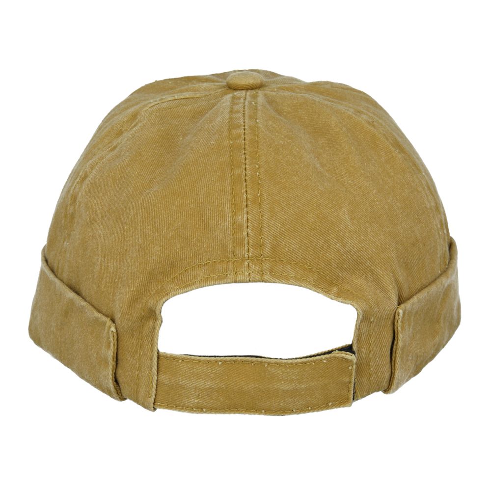 Washed Cotton Docker Hat – Brimless Rolled Cuff Sailor Cap - Carbon 212