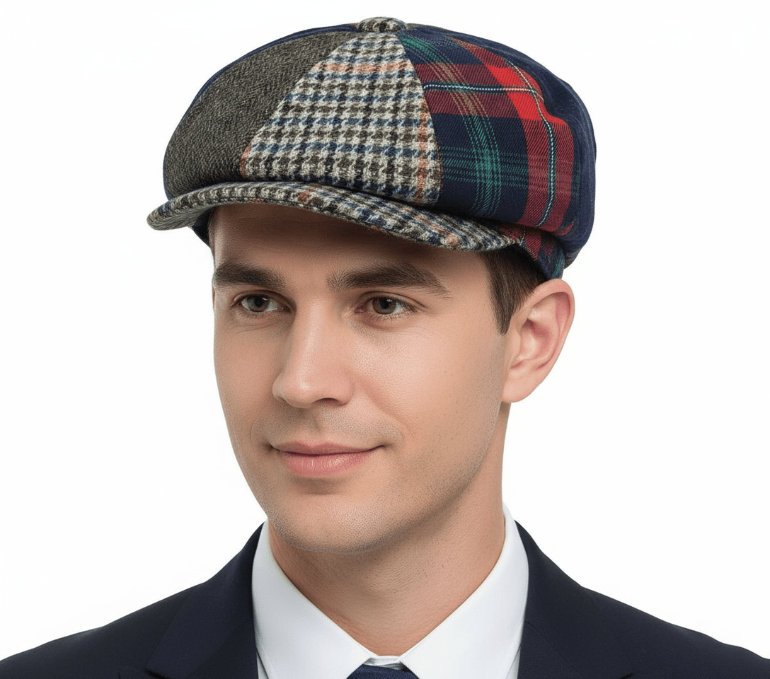 Mailboy Cap Patchwork Newsboy Cap Classic Eight Panel Design | Novella Hats