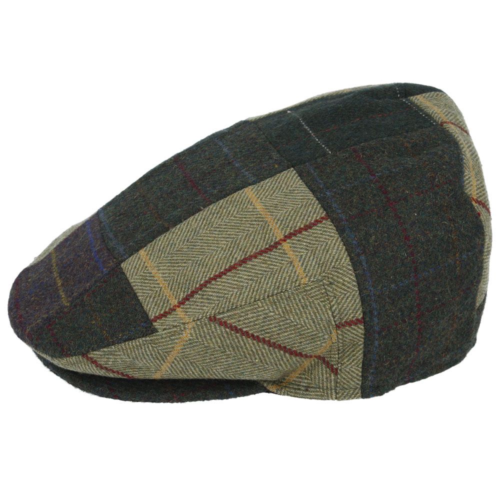 Discover the Mix Check Tweed Patchwork Flat Cap in Multi-Coloured, crafted from 40% wool and 60% polyester. Features include a quilted polyester lining and a clip on the visor. Available in sizes S-XL. Enjoy a unique and stylish look with this versatile cap. Hat Details: Material: 40% Wool, 60% Polyester Lining