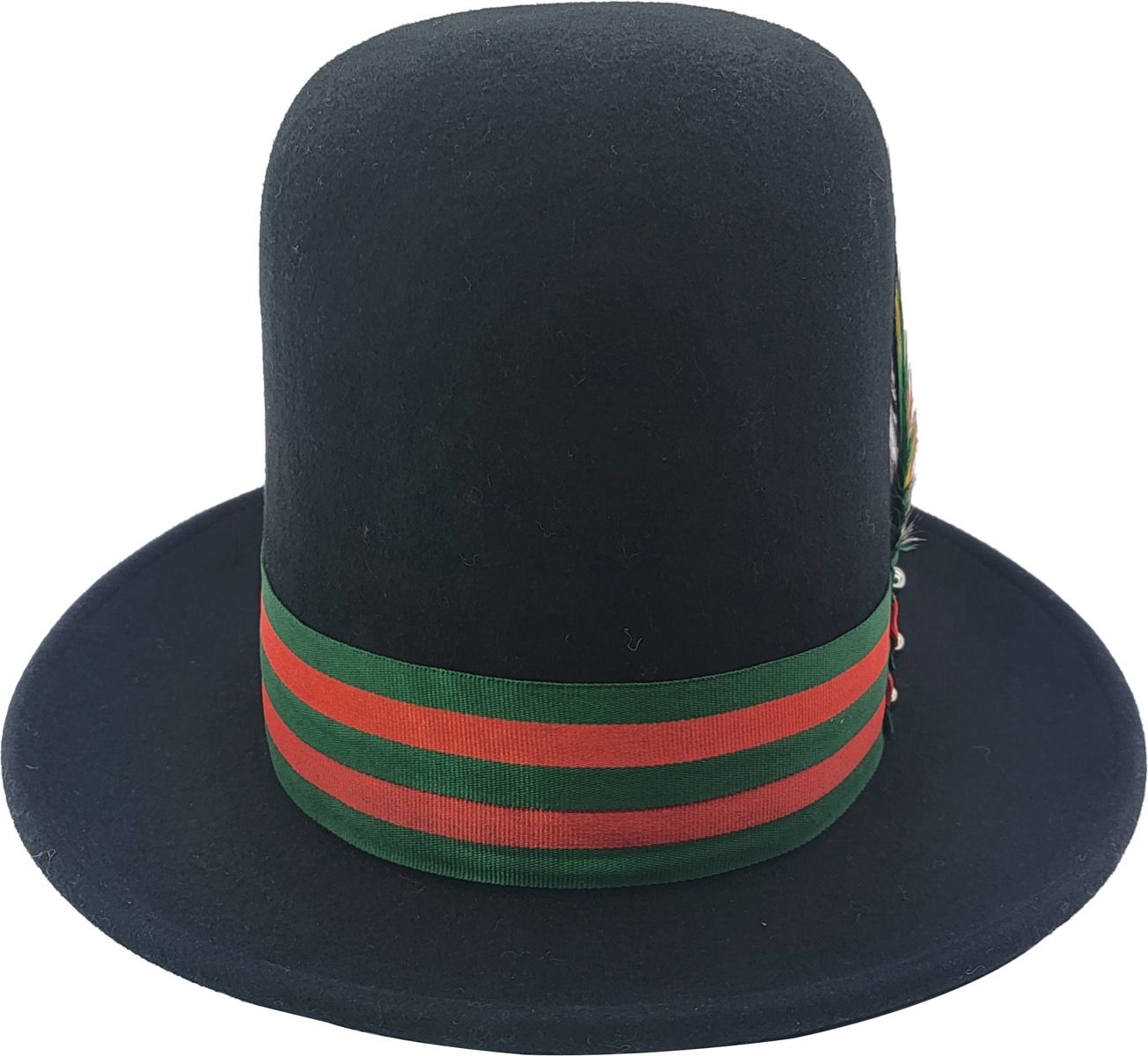 oversized tall hat handcrafted from 100% premium wool. Features an adjustable Velcro band for perfect fit and elegant ribbon bow detail. Available in Black, Teal, and Burgundy. Each hat combines distinctive odd-shaped crown with superior comfort and handmade quality.