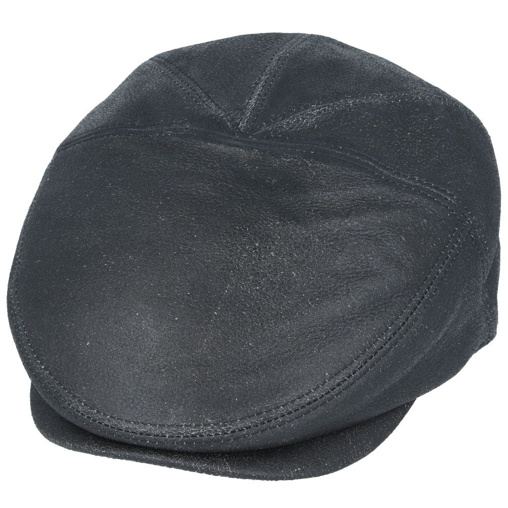 London Leather Flat Cap in Black, crafted from 100% sheepskin leather for a vintage look. Features include a five-panel design, cotton lining, and a 4.8 cm visor. Available in sizes S-XL. Enjoy timeless style and comfort. Hat Details: Material: 100% Sheepskin Leather Lining: 100% Cotton Visor Length