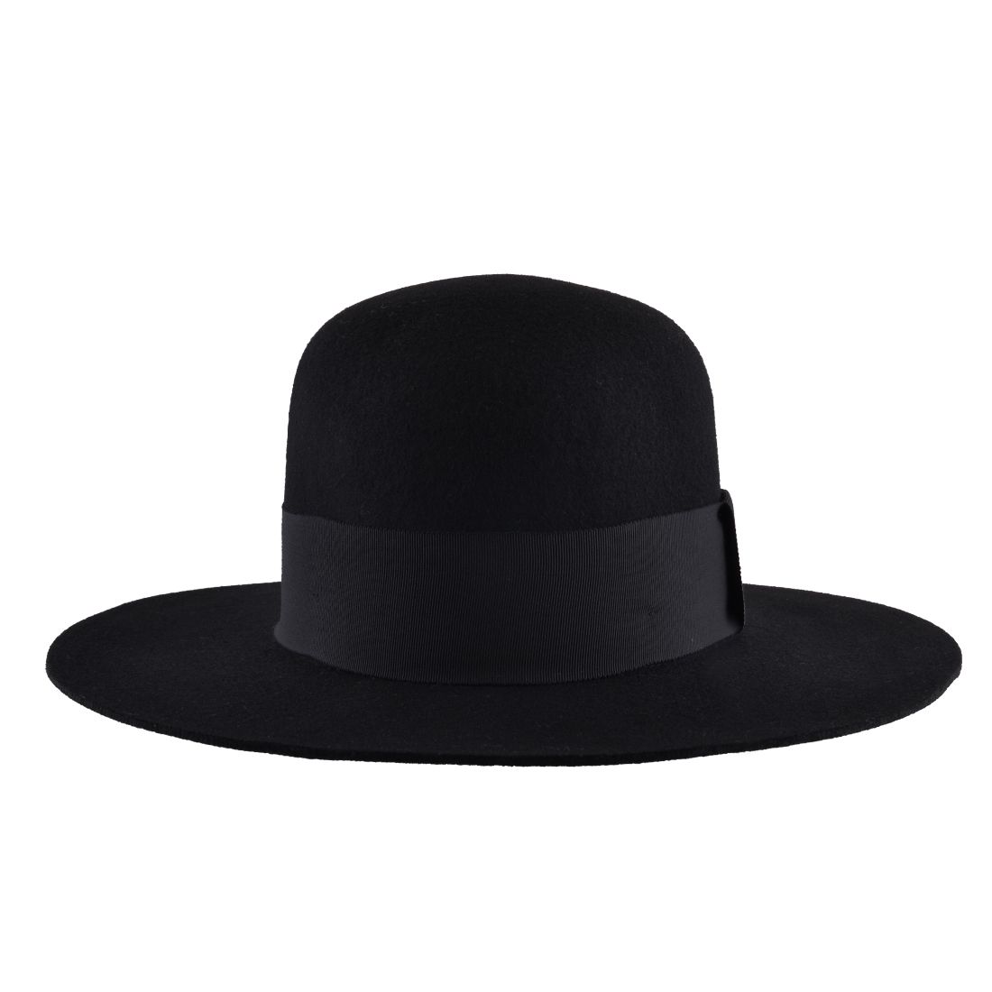Spanish Bolero Wool Hat | Stiff Flat Brim & Round Crown in Black