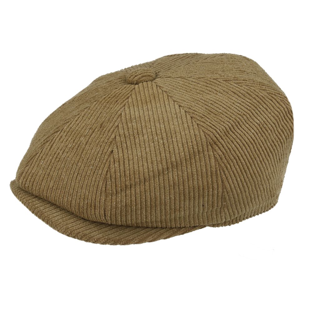 Corduroy Peaky Blinders Newsboy Cap, crafted from 100% cotton with a quilted polyester lining. Features include two clips on the visor for a secure fit. Available in sizes S/M/L/XL. Inspired by the iconic Peaky Blinders style, this cap offers timeless elegance and comfort. Hat Details: Material: 100% Cotton Lining.