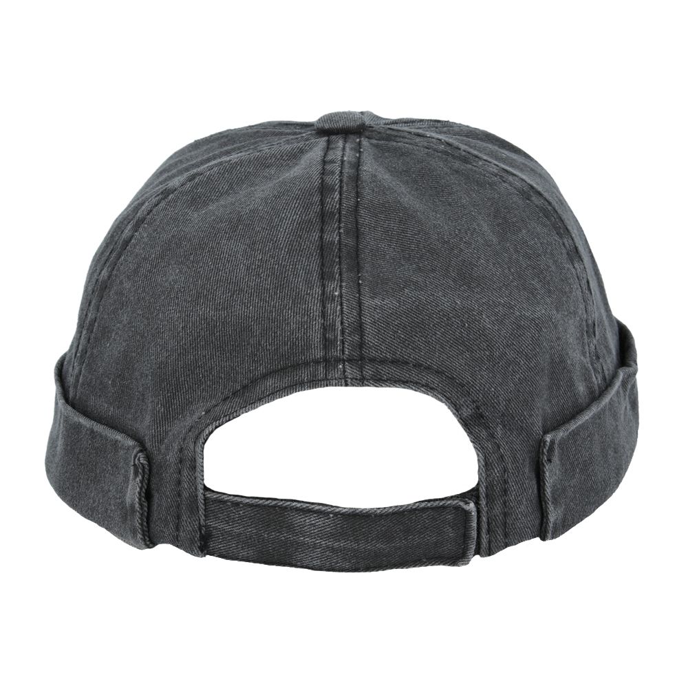 Washed Cotton Docker Hat – Brimless Rolled Cuff Sailor Cap - Carbon 212