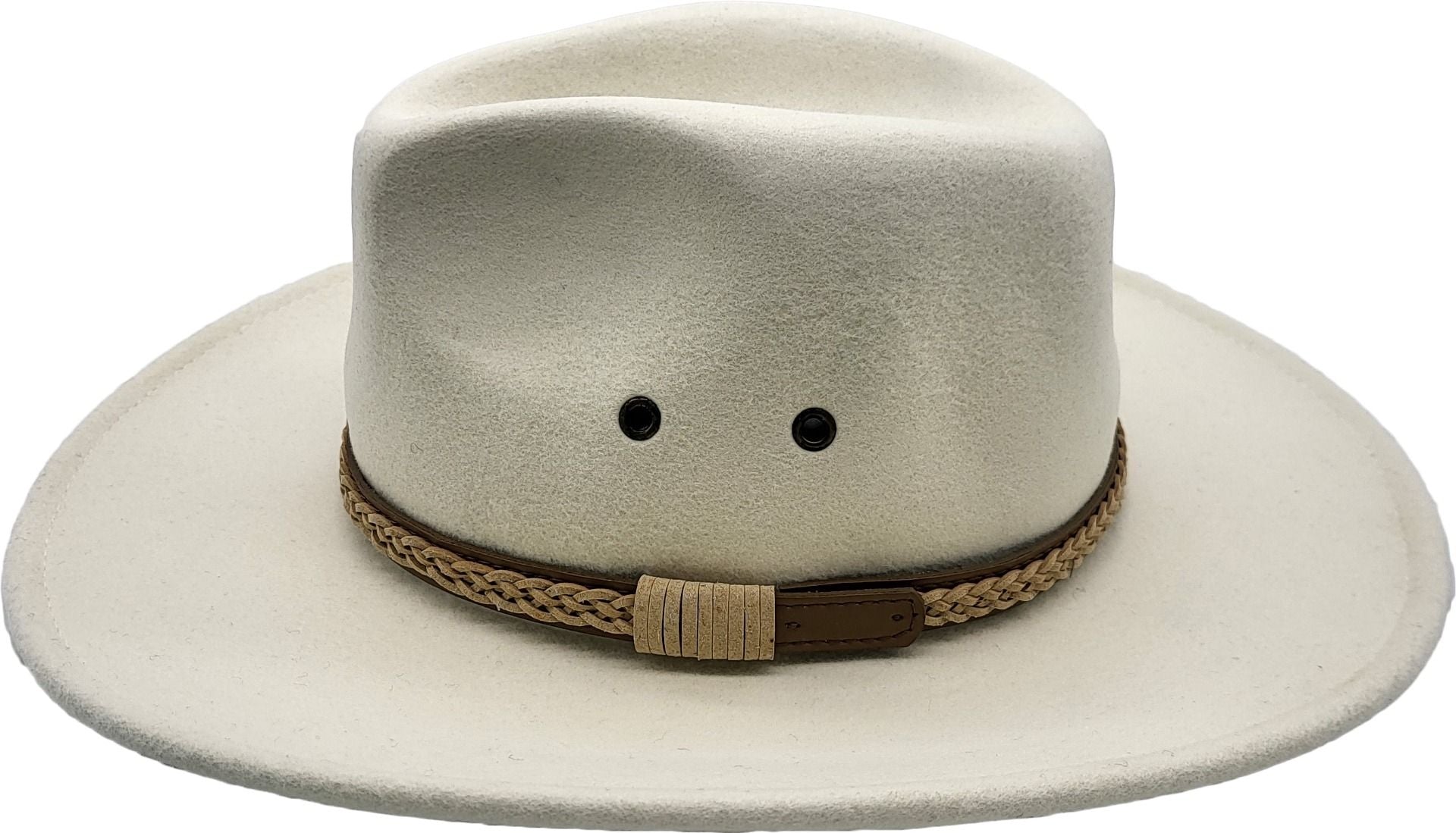 Olive -Green Handmade 100% Wool Felt Western Cowboy Hat. Check out our rugged charm of crushable, water-repellent, and supremely comfortable western hats. Features wide brim for sun protection and high crown for ventilation. Available in Black, Brown, Olive-Green, and White, sizes S/M (54.6-57.1 cm) & L/XL (57.1-59.7.