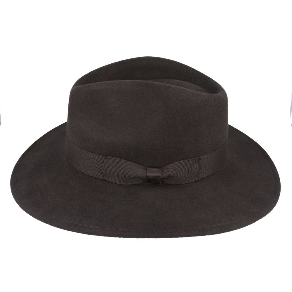 The Wide Brim Wool Crushable Fedora is a versatile, classic hat with an A-line shaped brim. This crushable and water-resistant fedora is perfect for travel—simply pack it, shake it, and wear it. The snap brim allows for different styling options, making it both dressy and practical. Hat Details: Material: 100% Wool 