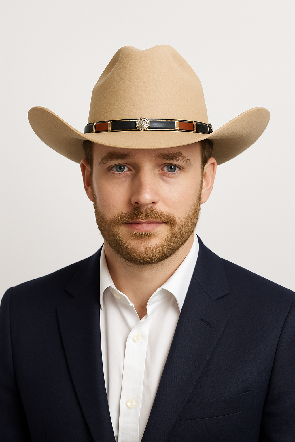 Western Wool Cowboy Hat – Classic Cattleman Style | Handmade Vintage American Wide Brim Hat - Camel