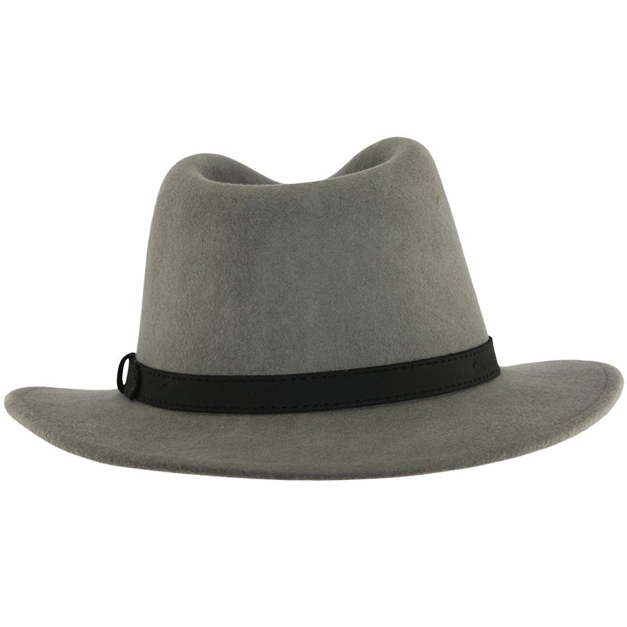 Crushable Wool Fedora Hat with Leather Band. Handmade, unisex, wide-brim (8cm) fedora with a 9cm high teardrop crown, 100% wool, cotton sweatband, and leather strap. Water-resistant and packable. Available in multiple sizes.

The Novella Hats Crushable Wool Fedora Hat is a stylish and functional accessory. Handmade with 100% premium wool, this unisex hat features a classic design with a modern teardrop crown and wide A-line shaped brim.