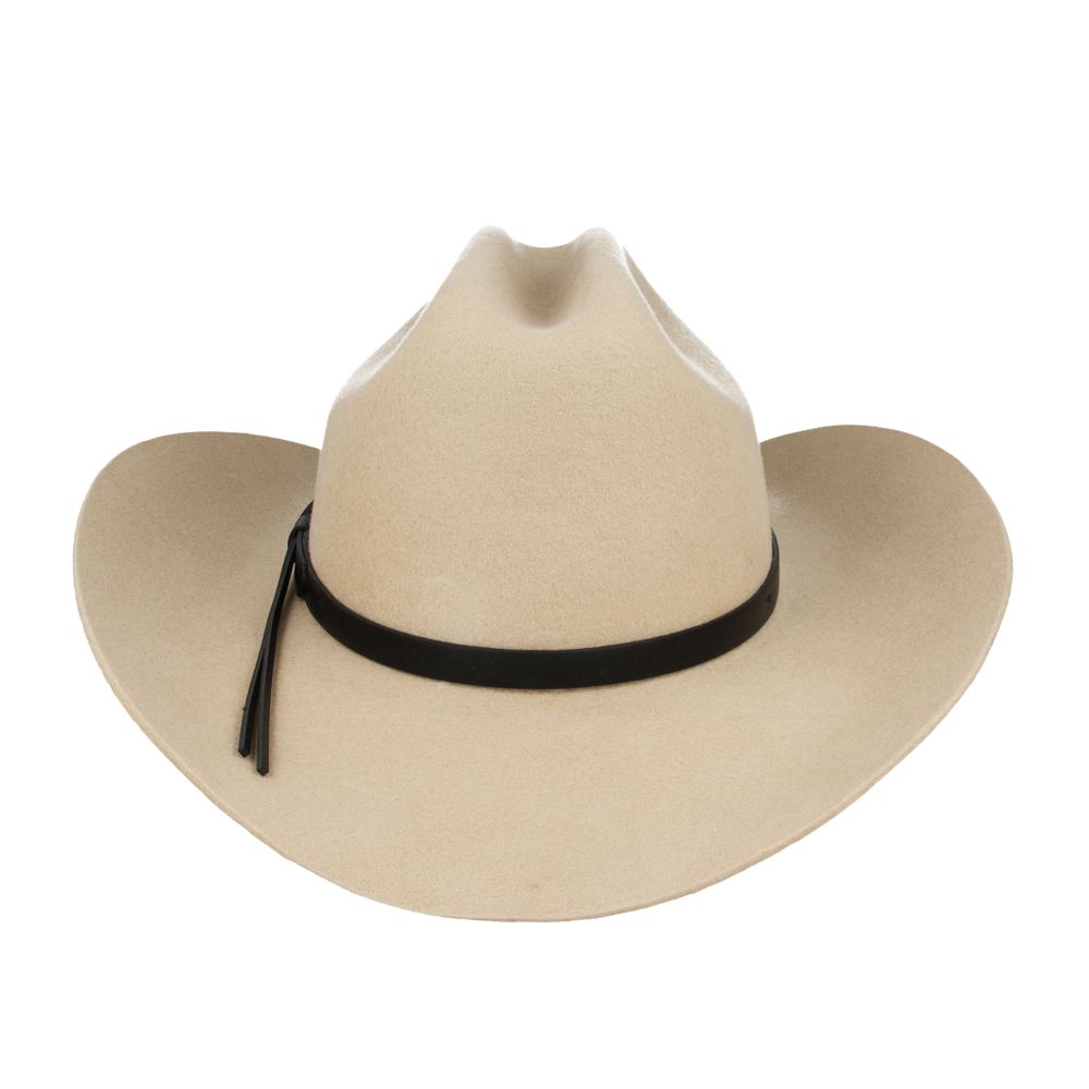 Western Wool Cowboy Hat – Classic Cattleman Style | Handmade Vintage American Wide Brim Hat - White
