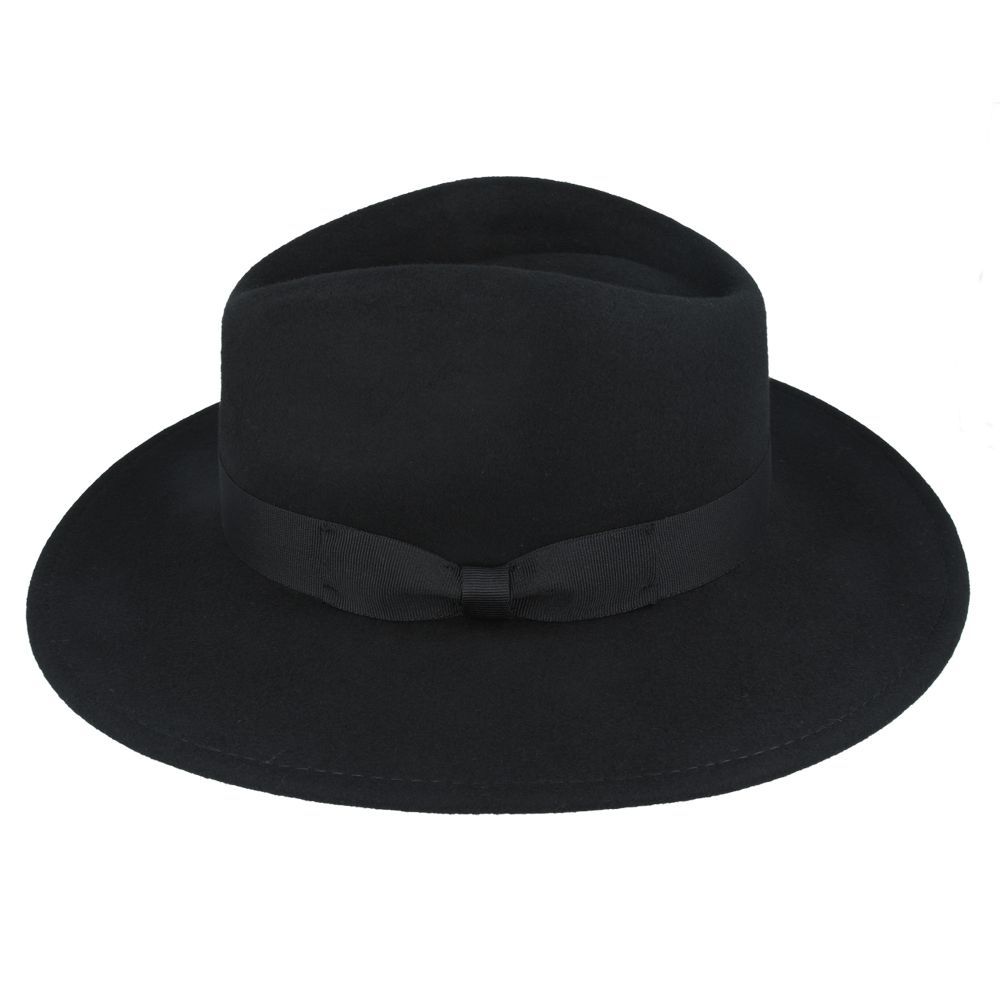 The Wide Brim Wool Crushable Fedora is a versatile, classic hat with an A-line shaped brim. This crushable and water-resistant fedora is perfect for travel—simply pack it, shake it, and wear it. The snap brim allows for different styling options, making it both dressy and practical. Hat Details: Material: 100% Wool 