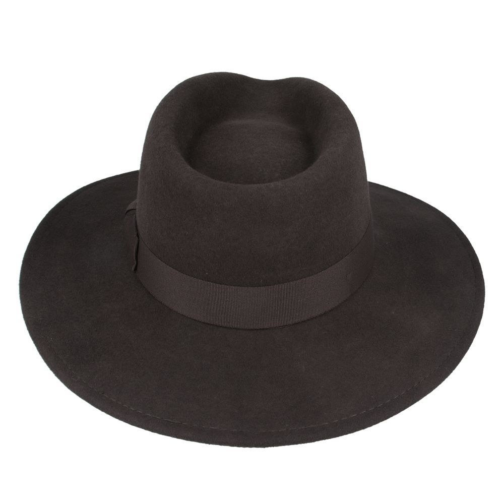 The Wide Brim Wool Crushable Fedora is a versatile, classic hat with an A-line shaped brim. This crushable and water-resistant fedora is perfect for travel—simply pack it, shake it, and wear it. The snap brim allows for different styling options, making it both dressy and practical. Hat Details: Material: 100% Wool 