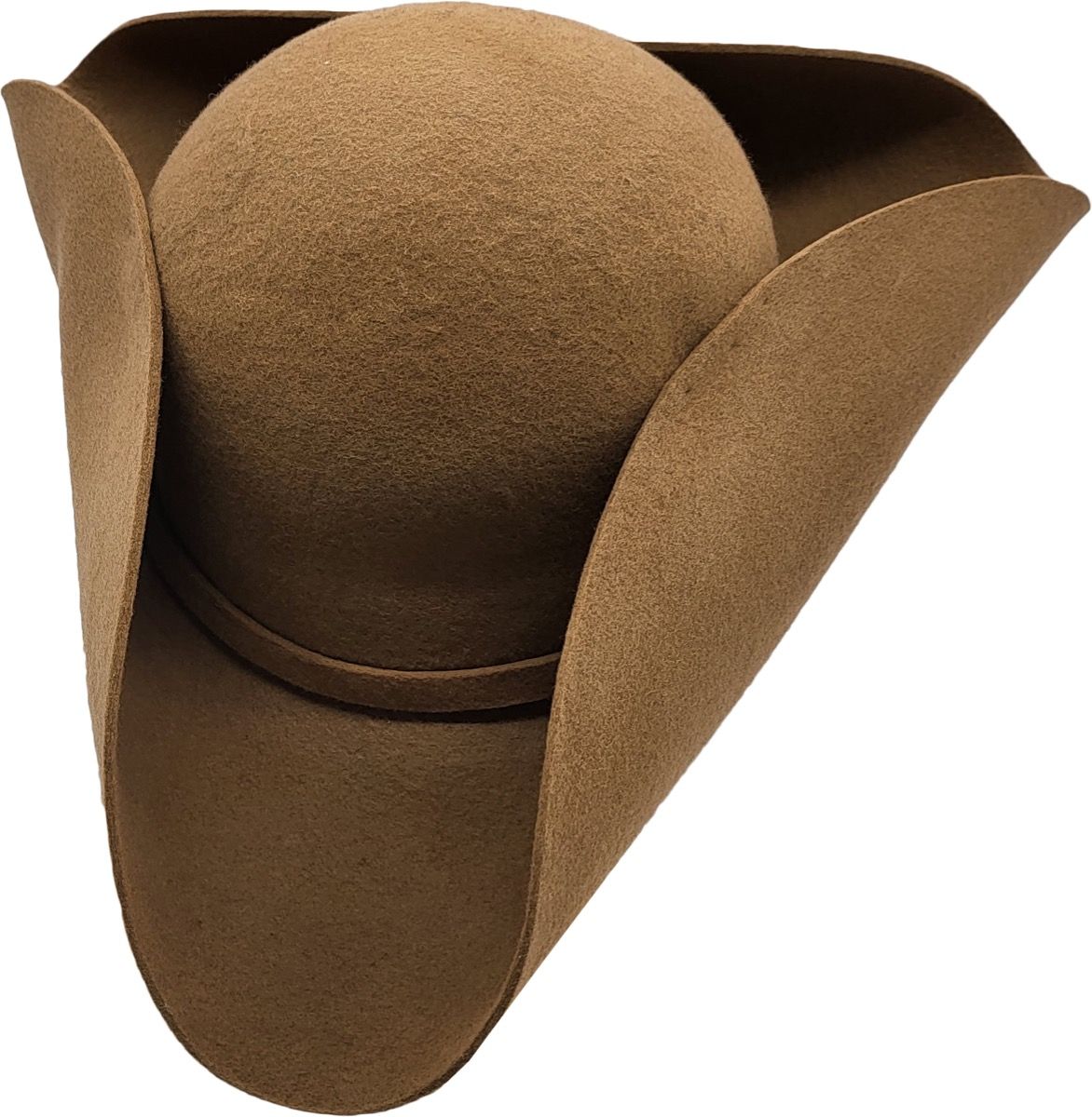 Authentic Army Military Tricorn Wool Pirate Hat. One size (max 58/59cm), handmade from durable, warm wool. Available in Camel-Brown &amp; Purple. Perfect for historical costumes, pirate events, carnival, Halloween. Iconic shape for bold, adventurous looks. Suitable for men and women, ideal for everyday wear and photo shoots.