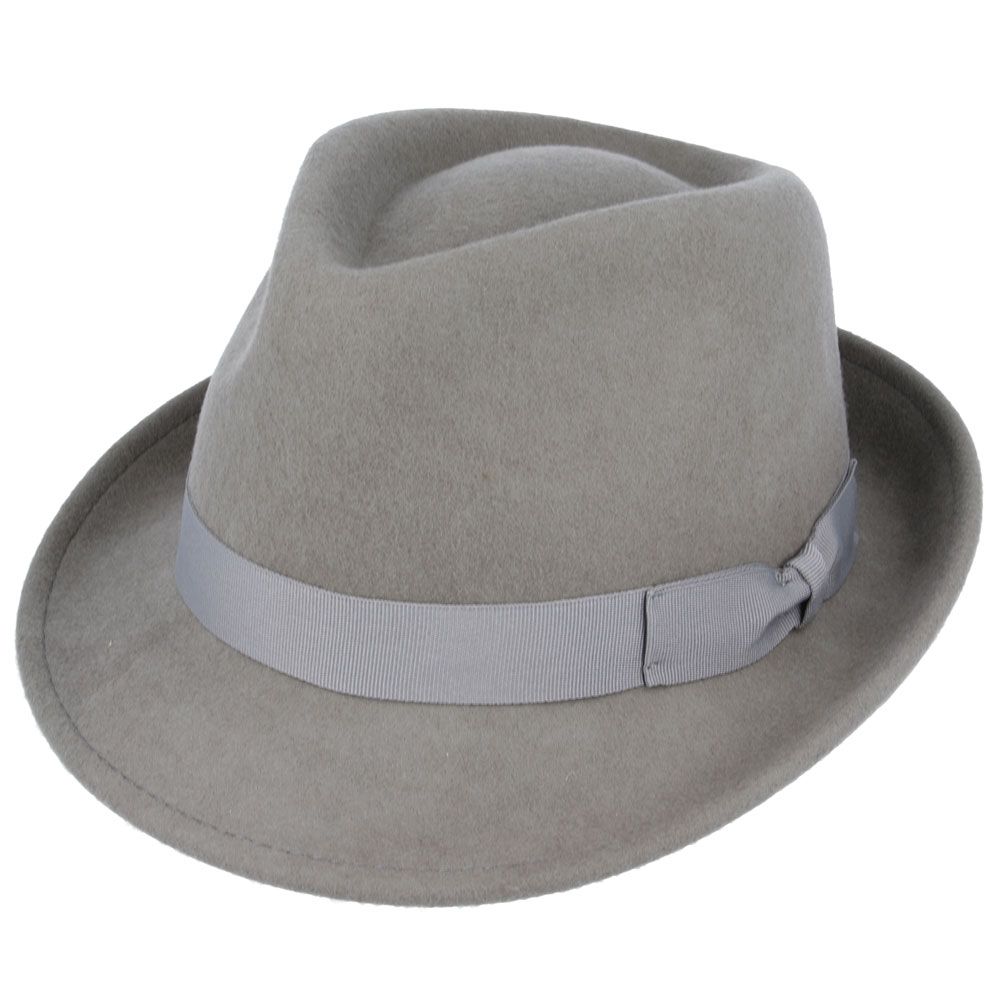 Trilby Camden Wool Felt Hat : Handmade from crushable wool felt, this elegant hat boasts a high crown (11.5cm/4.5”) and a wide brim (approximately 5cm/2"). Available in a range of colours and sizes from small to X-Large—a must-have for stylish travelers!