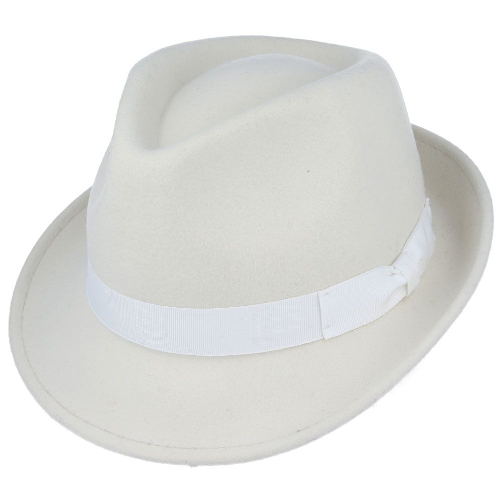 Trilby Camden Wool Felt Hat : Handmade from crushable wool felt, this elegant hat boasts a high crown (11.5cm/4.5”) and a wide brim (approximately 5cm/2"). Available in a range of colours and sizes from small to X-Large—a must-have for stylish travelers!