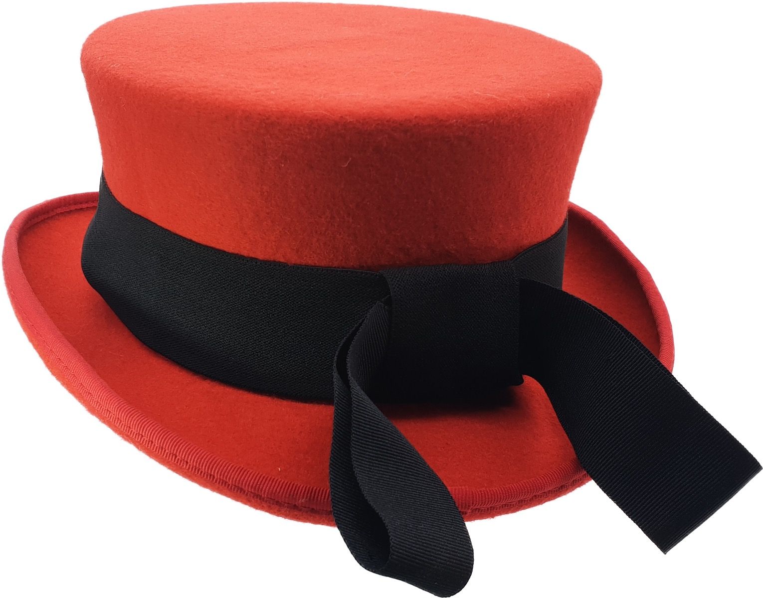 Red Junior Top Hat - Mini Victorian Style Wool Hat