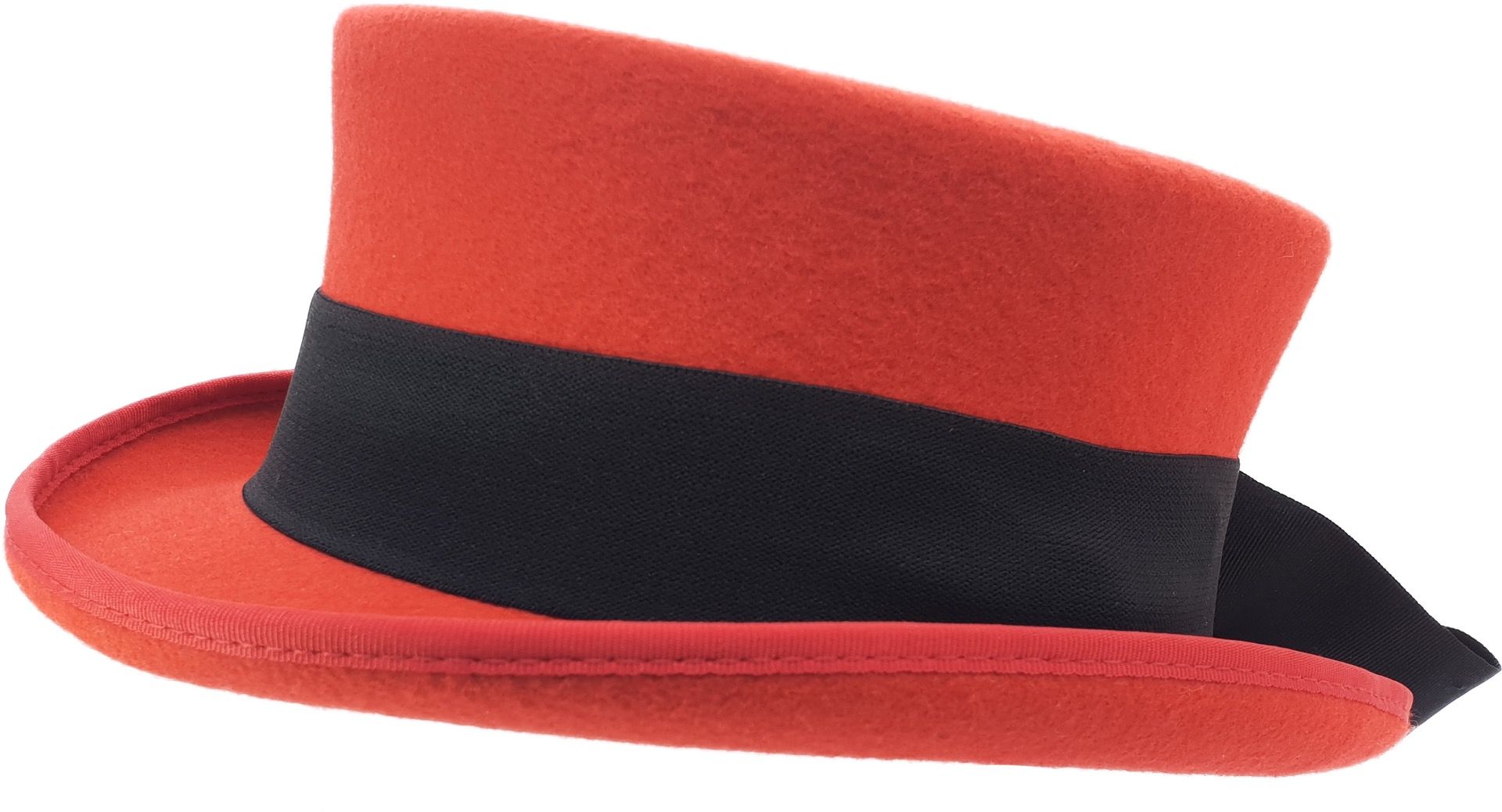 Red Junior Top Hat - Mini Victorian Style Wool Hat