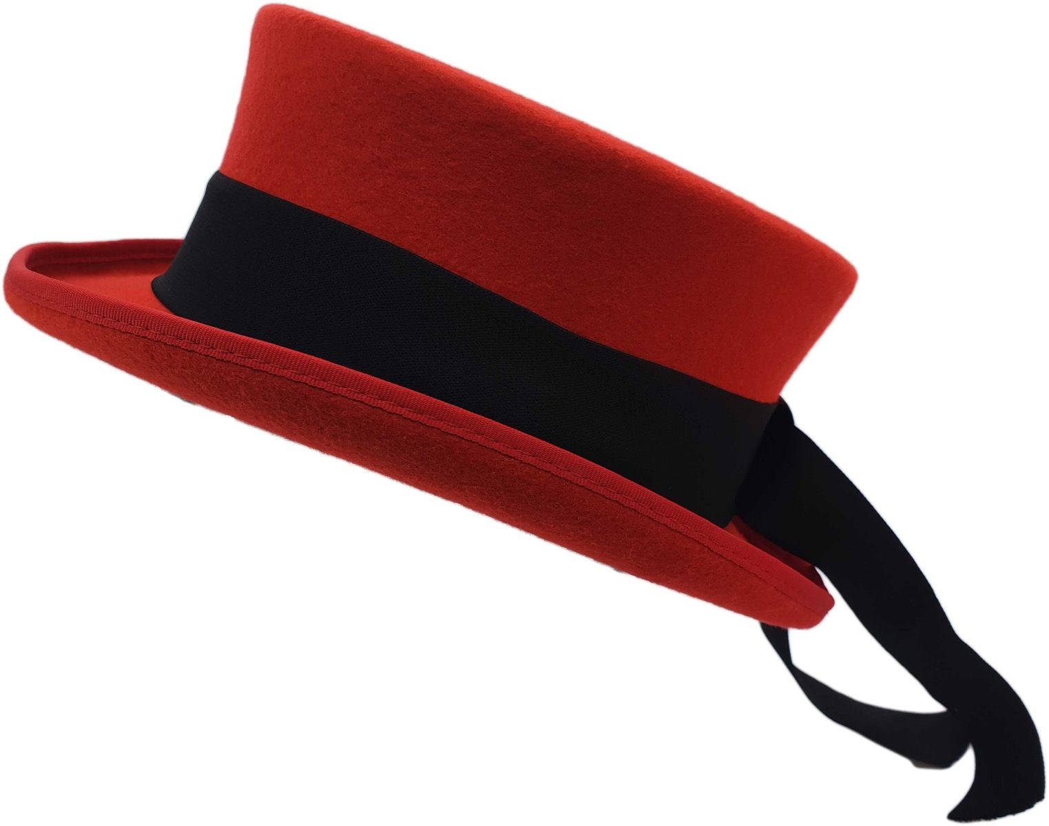 Red Junior Top Hat - Mini Victorian Style Wool Hat