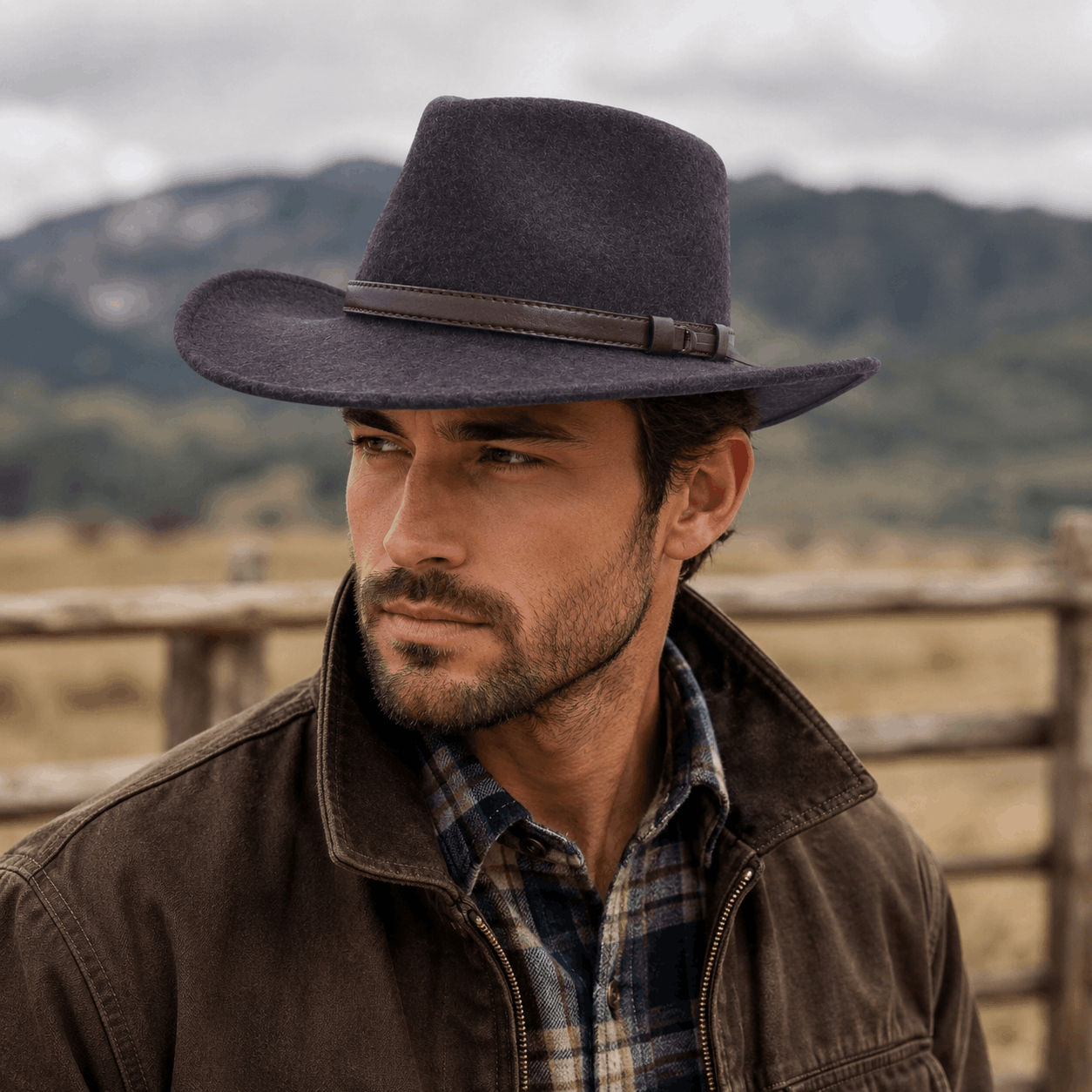 Wool Felt Cowboy Hat with Leather Band | Crushable Western Hat