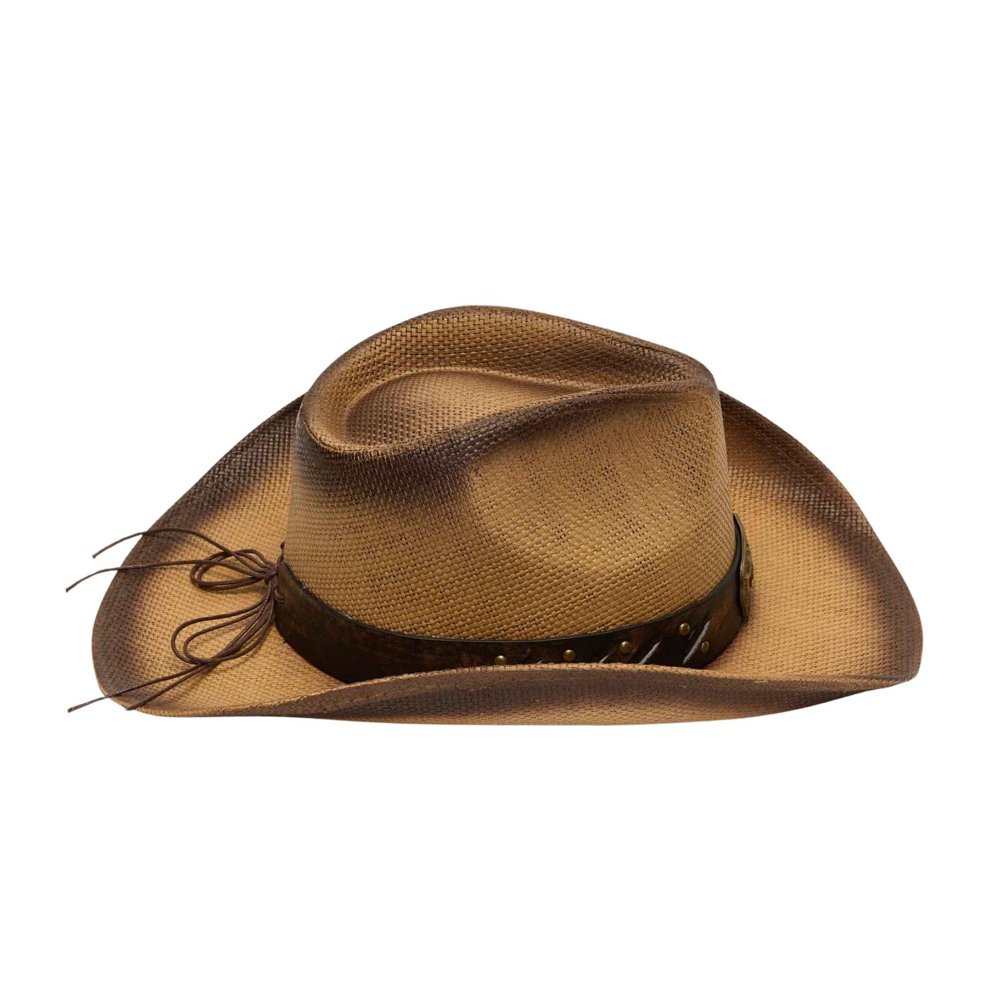 straw cowboy hat wide brim western style beige summer hat