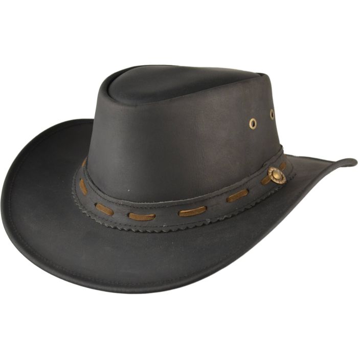 Australian Leather Cowboy Hat - Black