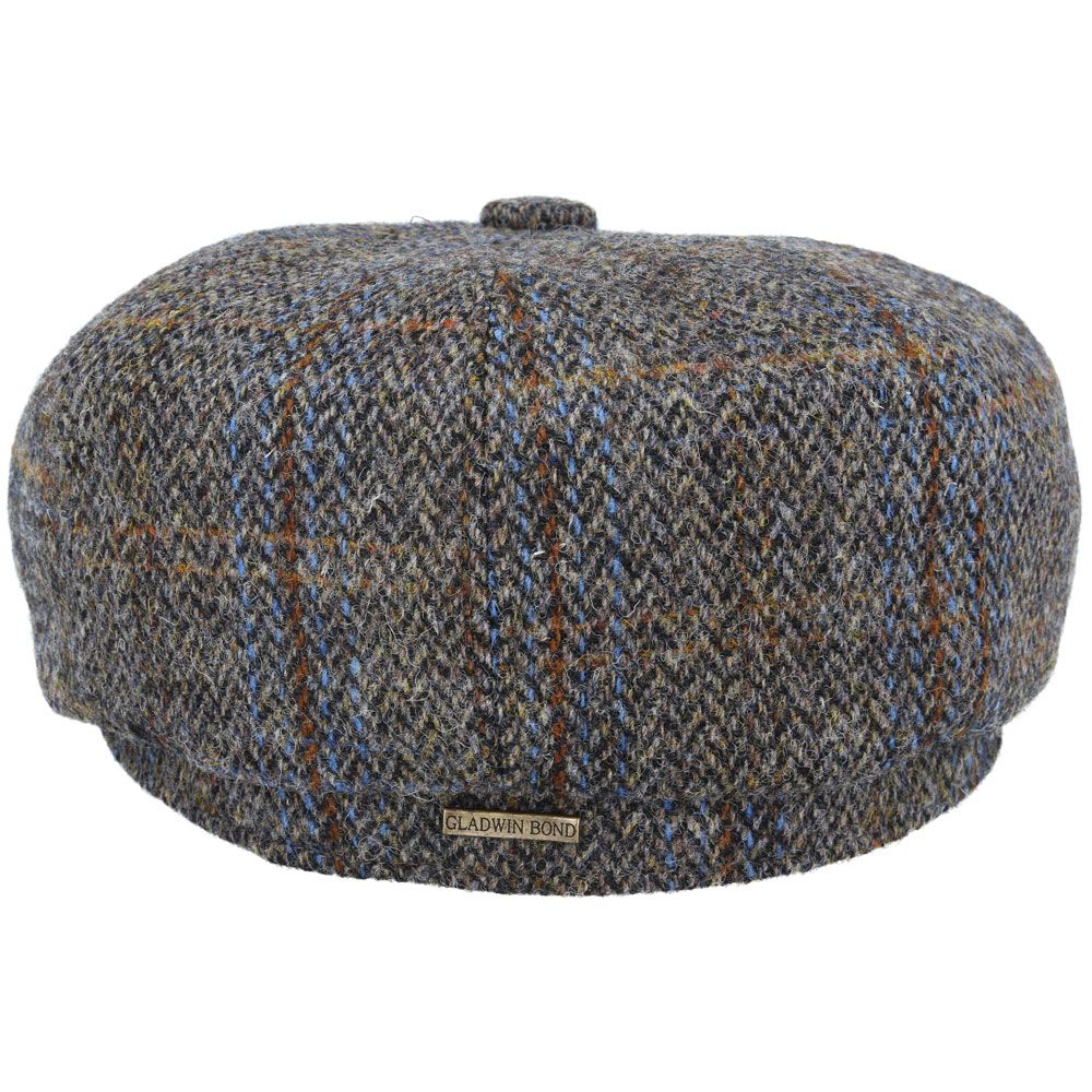 Harris Tweed Wool Newsboy Cap - Mixed Green