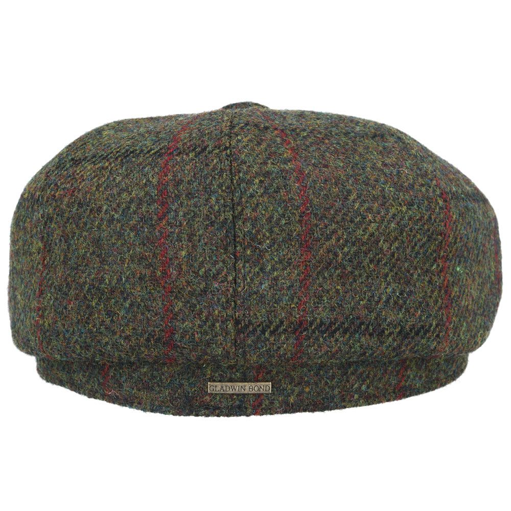 Harris Tweed Wool Newsboy Cap - Green