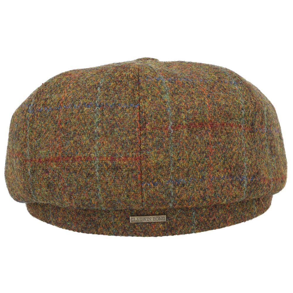 Harris Tweed Wool Newsboy Cap - Green