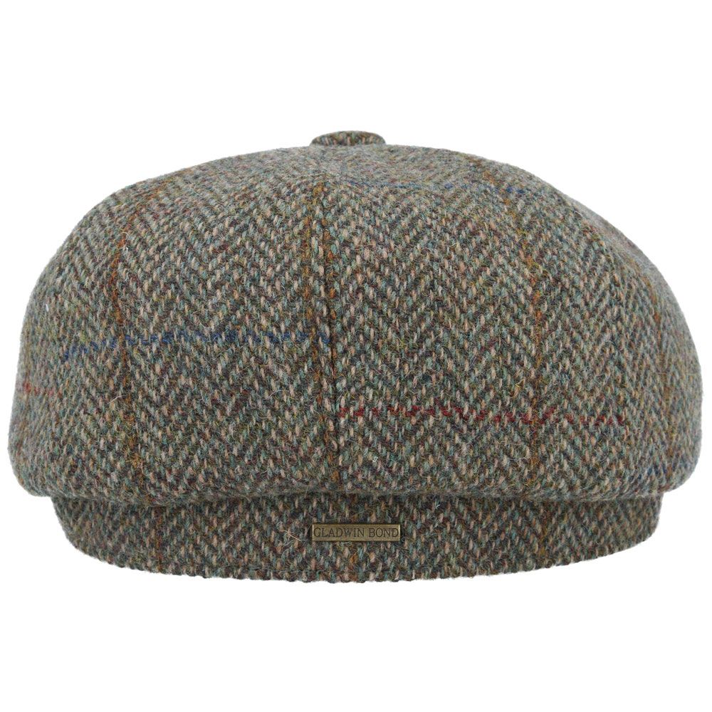 Harris Tweed Wool Newsboy Cap - Forest Green