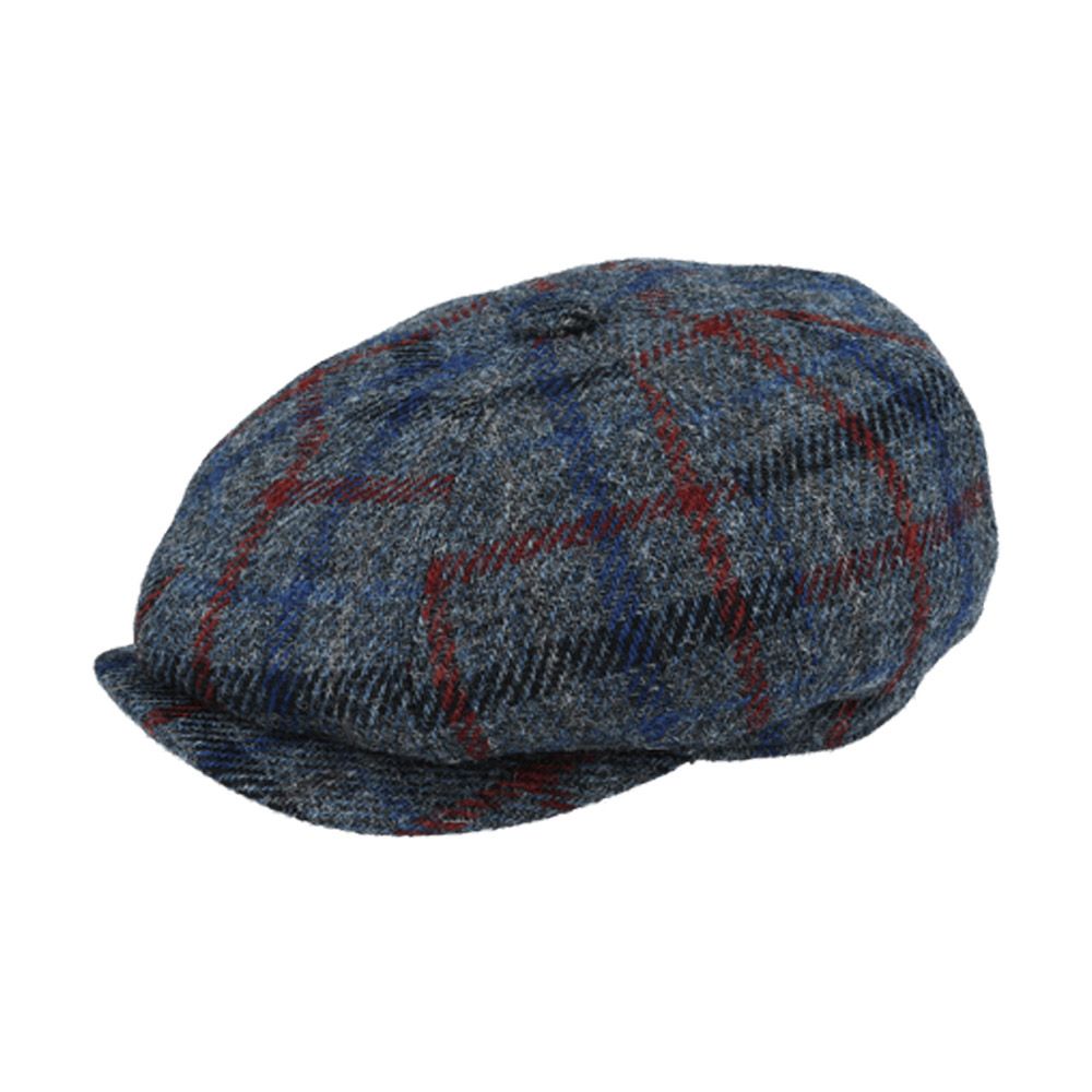 Harris Tweed Wool Newsboy Cap - Grey