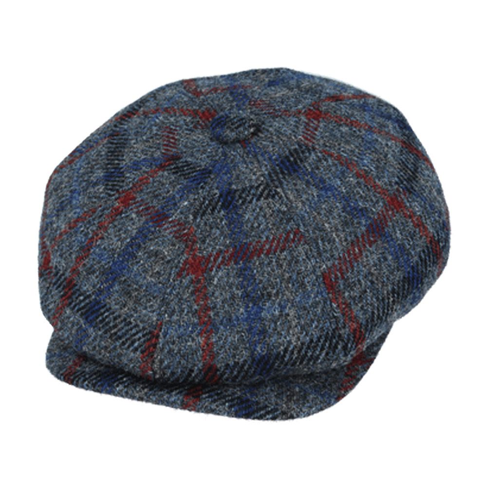 Harris Tweed Wool Newsboy Cap - Grey