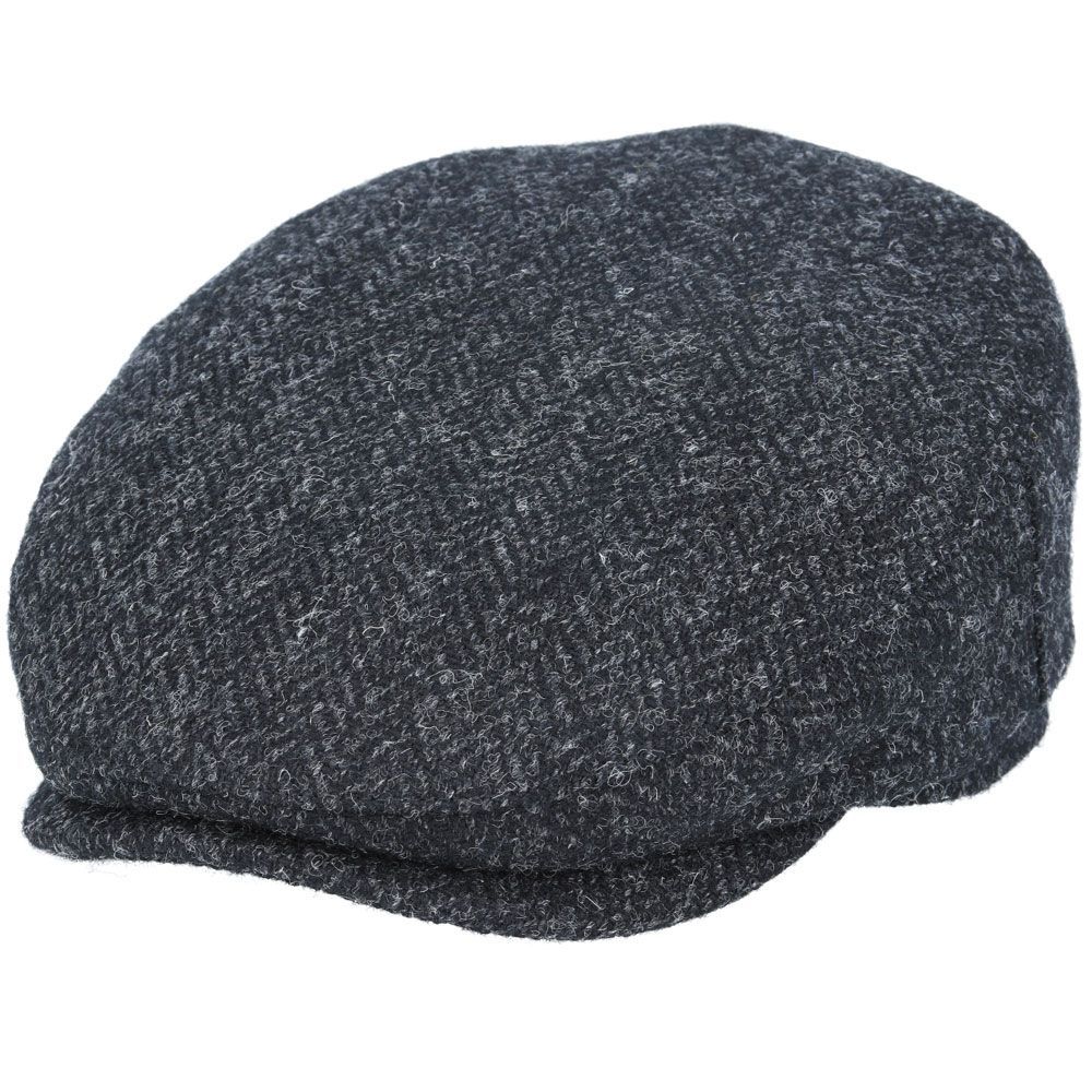 Casquettes plates en laine à chevrons Harris Tweed