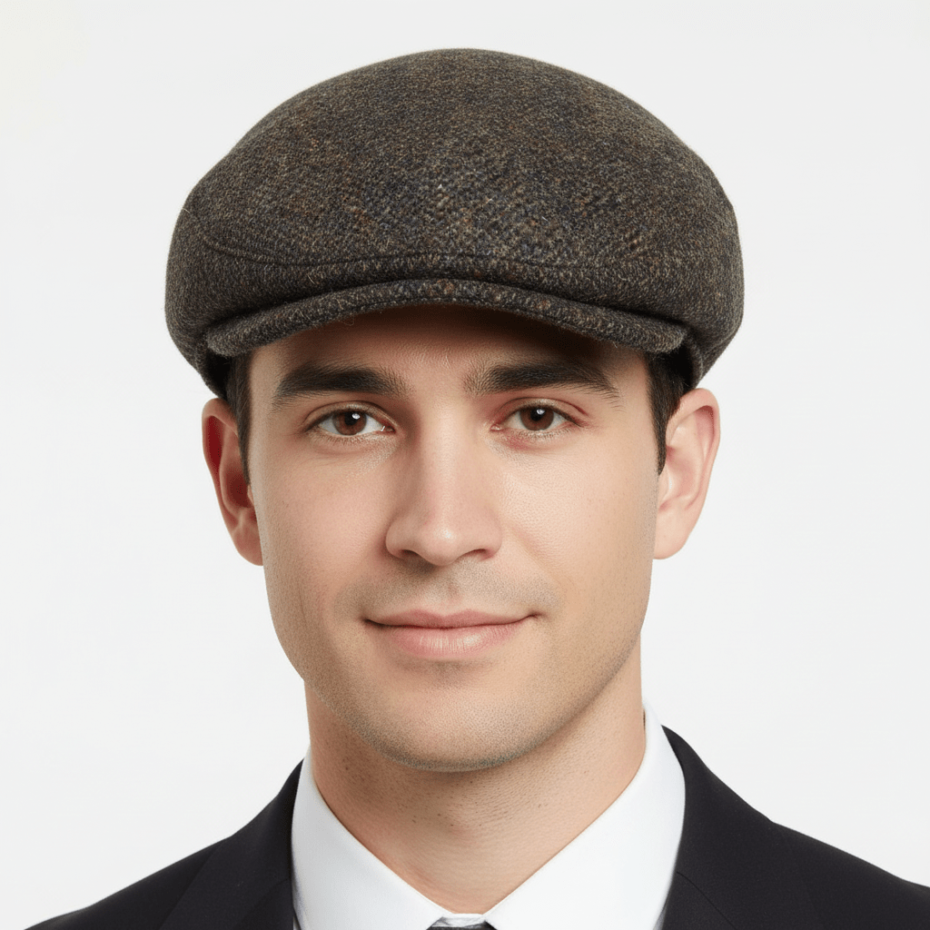 Embrace the heritage and craftsmanship of Harris Tweed with this elegant flat cap in Dark Green, perfect for adding a touch of sophistication to any outfit.