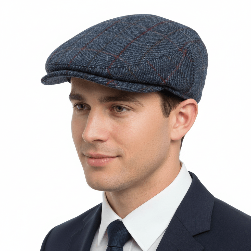 Embrace the heritage and craftsmanship of Harris Tweed with this elegant flat cap in Navy, perfect for adding a touch of sophistication to any outfit.