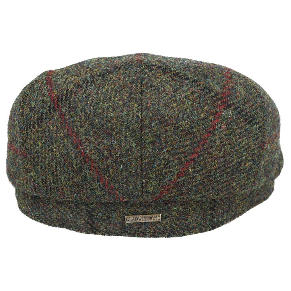 Harris Tweed Wool Flat Cap - Green