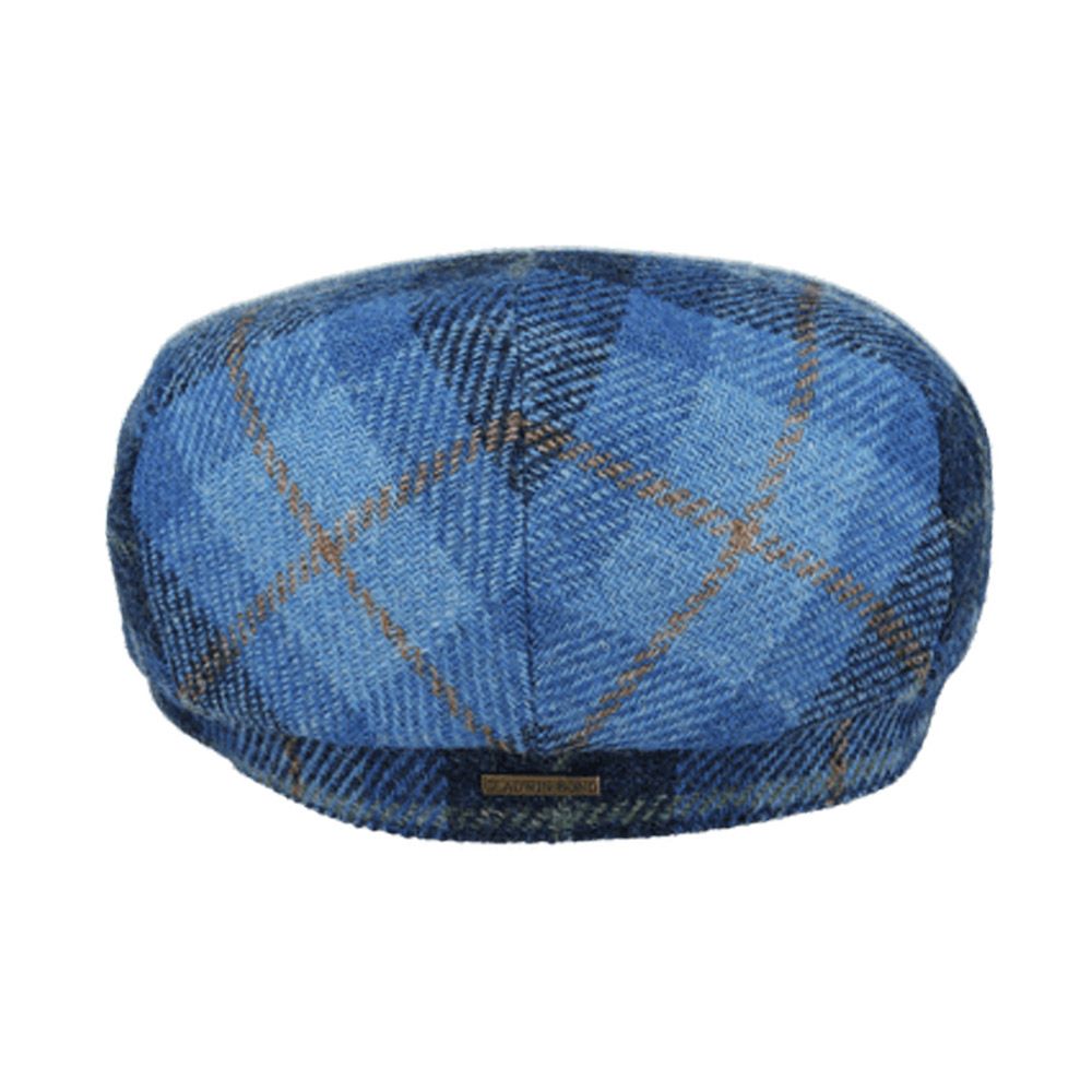 Harris Tweed Wool Flat Cap - Blue