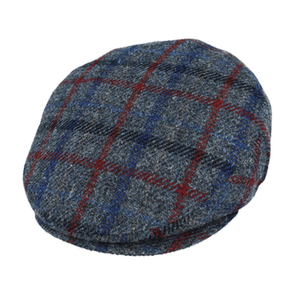 Casquette plate en laine Harris Tweed - Gris