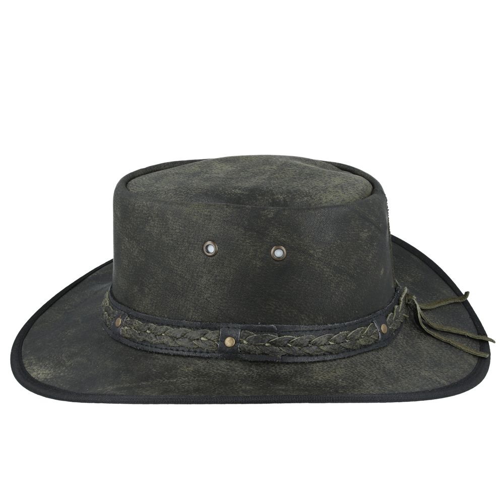 Western Outback Leather Cowboy Hat Crushable