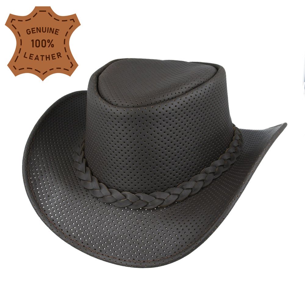 Mesh Leather Cowboy Hat