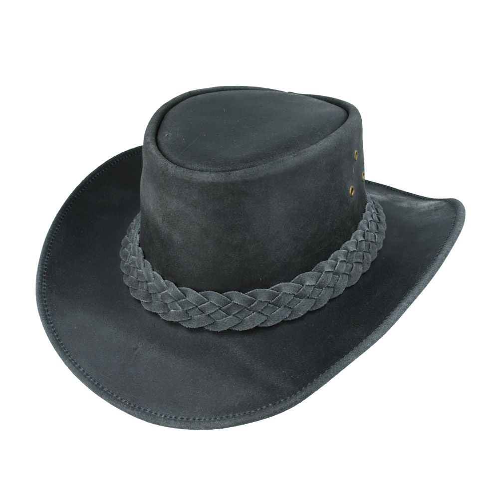 Leather Western Cowboy Hat - Black