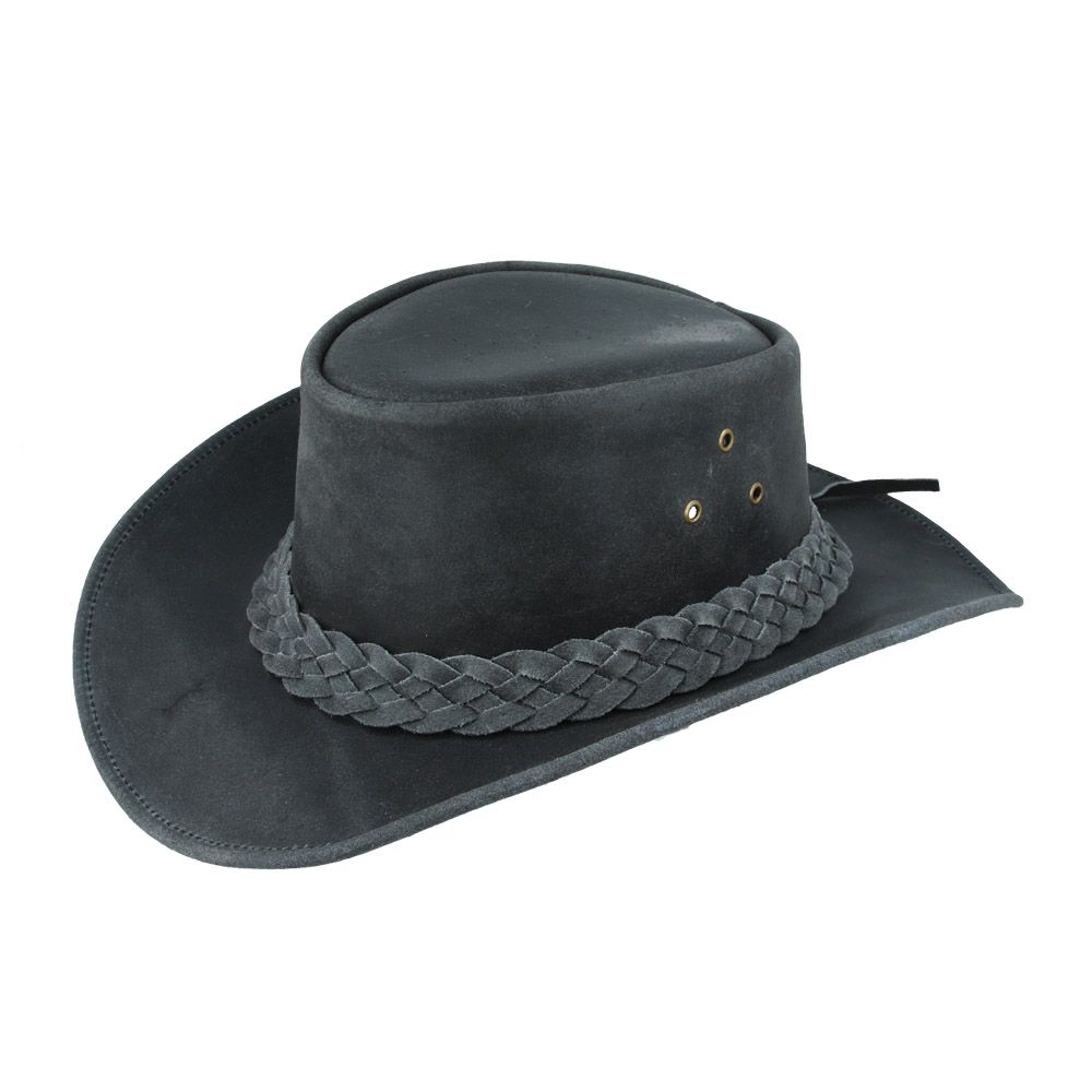 Leather Western Cowboy Hat - Black