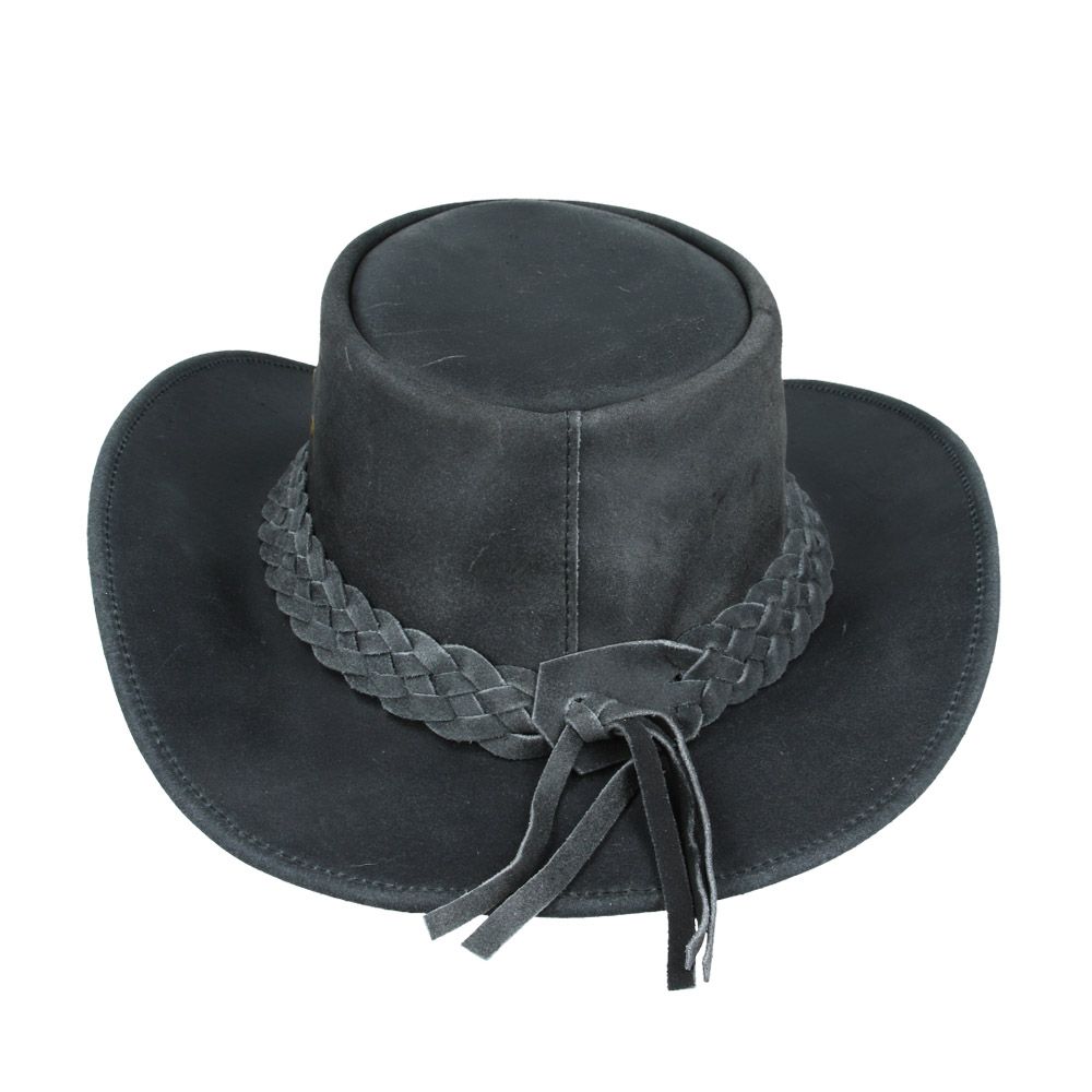 Leather Western Cowboy Hat - Black