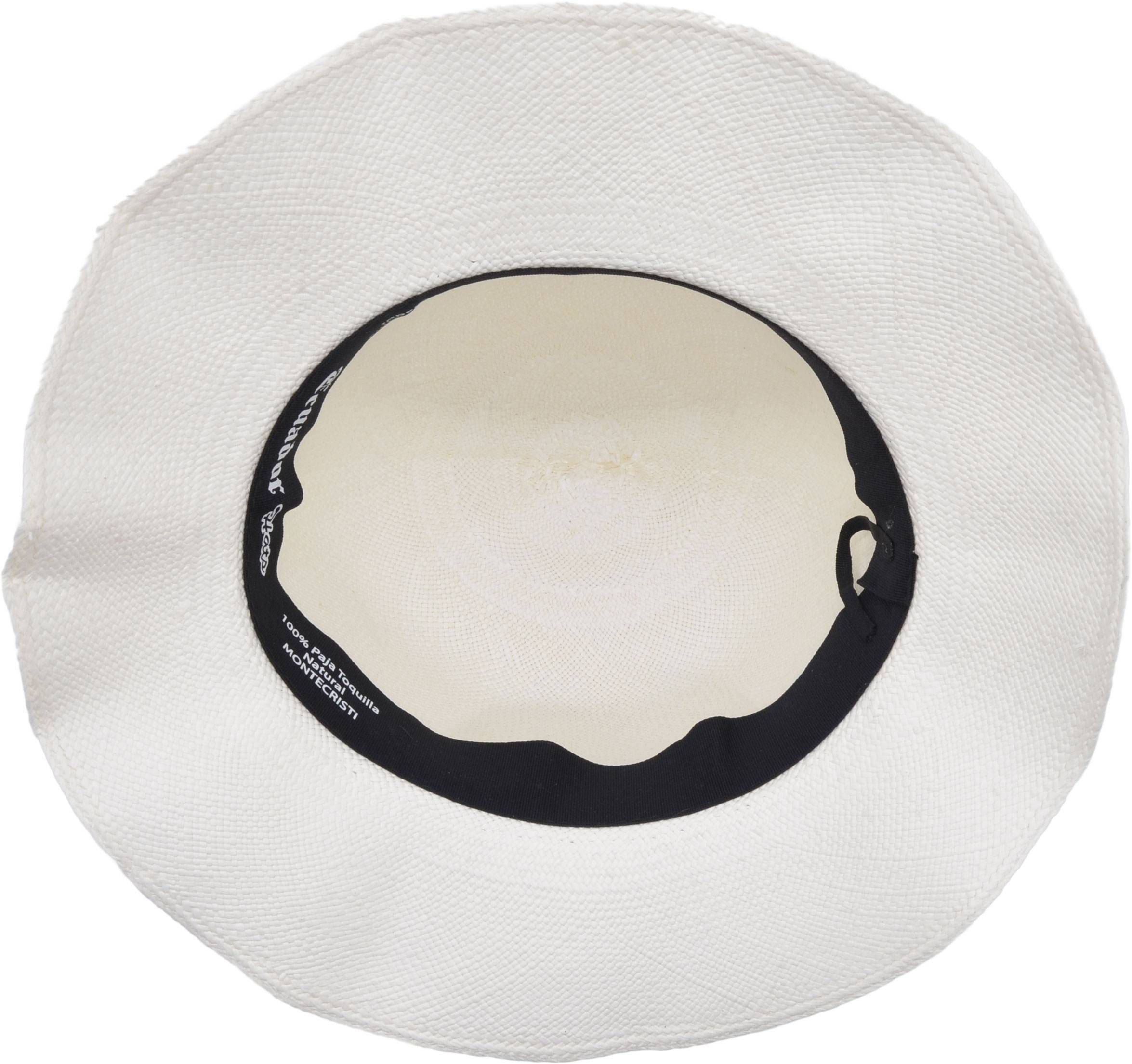 A foldable Natural Panama hat with unique bowler crown, handwoven from Toquilla straw in Ecuador. Features a black grosgrain ribbon and travel-friendly design. Sizes 55-60cm. Perfect for travelers: folds for packing, keeps its shape. Add a feather pin for extra style. Authentic craftsmanship meets practicality.