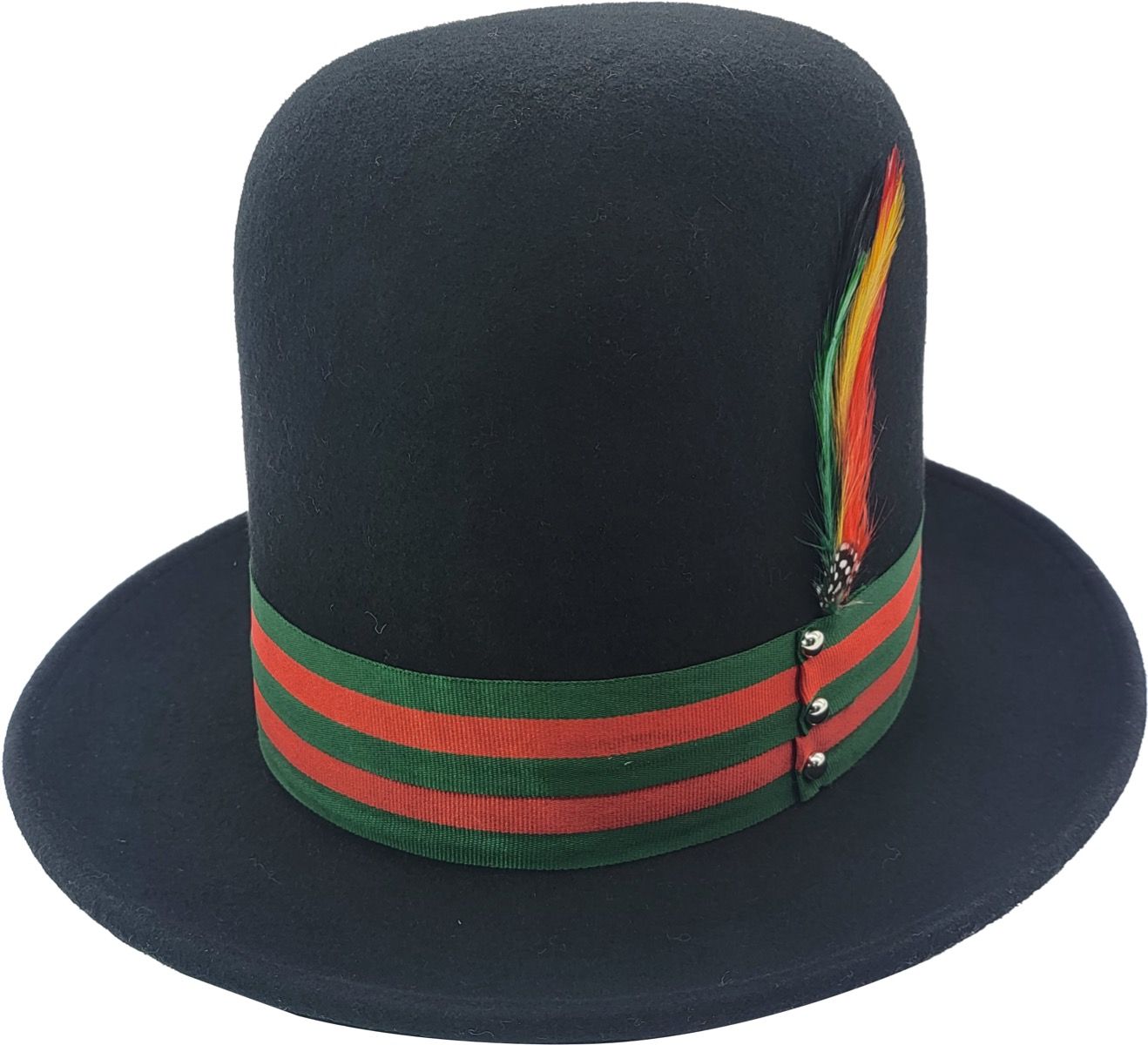 oversized tall hat handcrafted from 100% premium wool. Features an adjustable Velcro band for perfect fit and elegant ribbon bow detail. Available in Black, Teal, and Burgundy. Each hat combines distinctive odd-shaped crown with superior comfort and handmade quality.