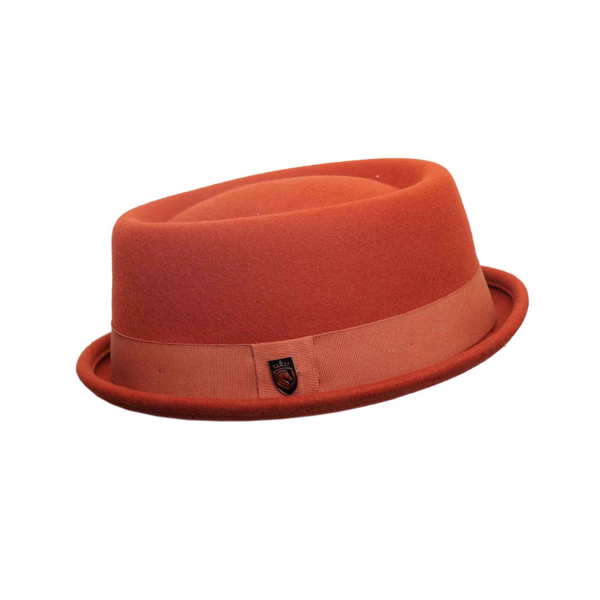 Classic 100% wool pork pie hat with short brim for men and women