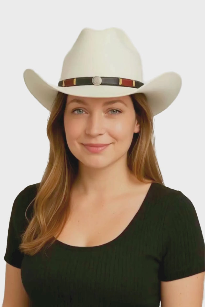 Wool Felt American Cowboy Hat - Cattleman Classic Vintage Hat