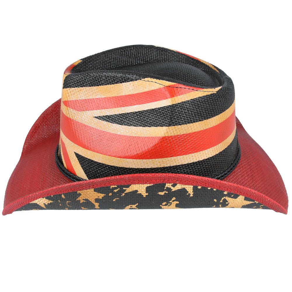 Union Jack Cowboy Hat With Stiff Paper & PU Band