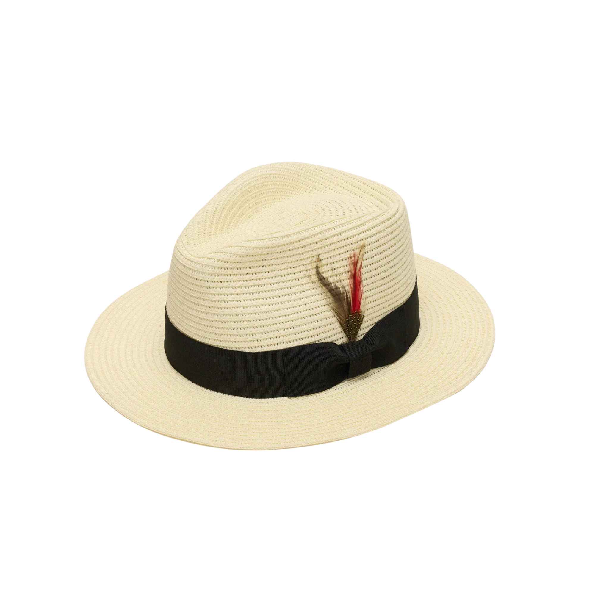 Paper straw fedora hat beige wide brim lightweight summer sun hat